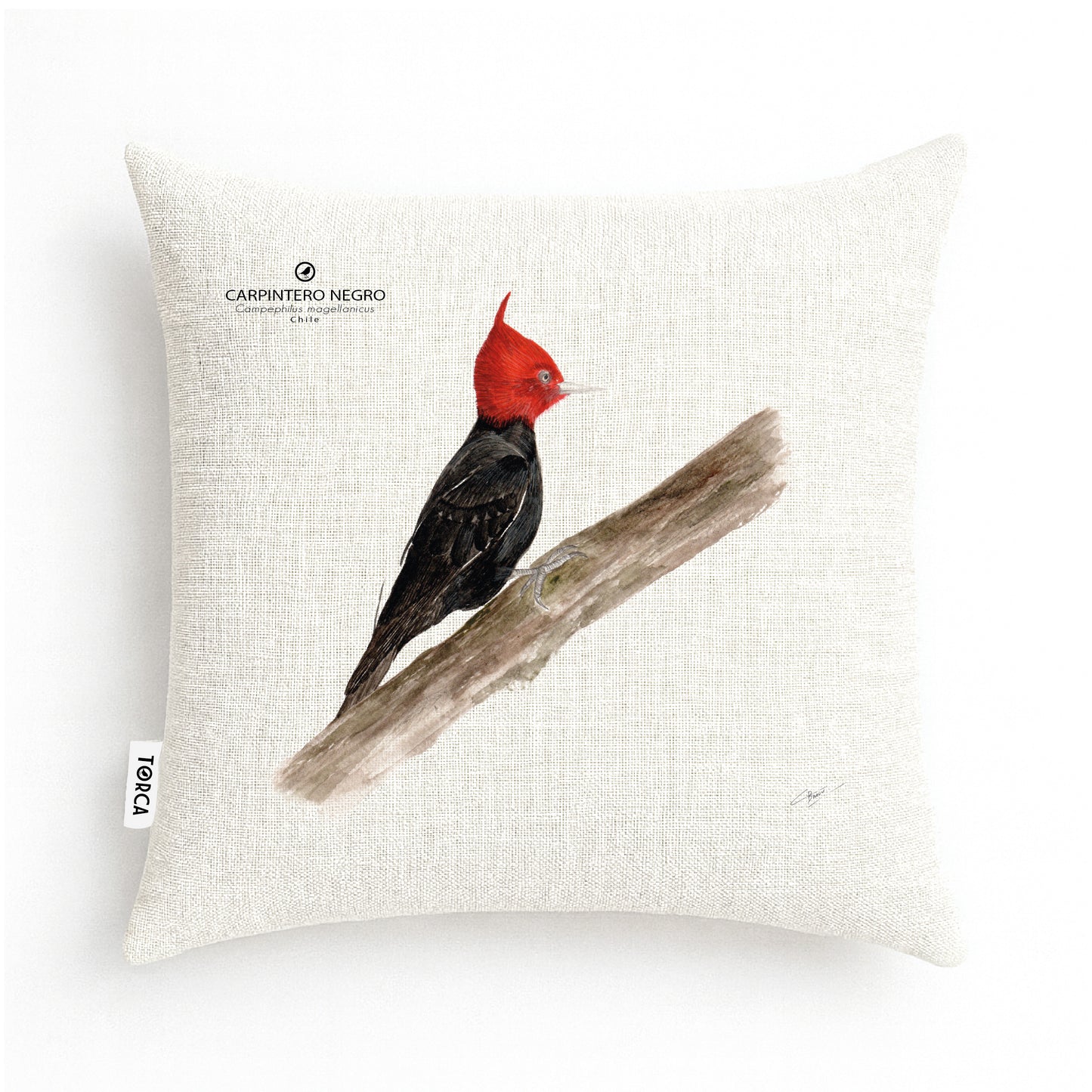 Funda cojín Carpintero negro (m)